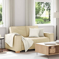 vidaXL 2-sitssoffa krämfärgad 120 cm tyg