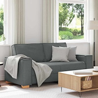 vidaXL 2-sitssoffa mörkgrå 140 cm tyg