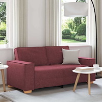vidaXL 2-sitssoffa vinröd 140 cm tyg