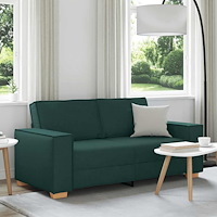 vidaXL 2-sitssoffa mörkgrön 140 cm tyg