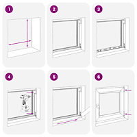 vidaXL Källarfönster "RISOR" 60x100 cm Tilt- och vridfönster DIN vänster vit