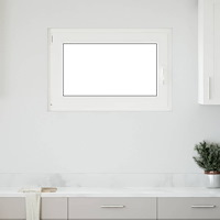 vidaXL Källarfönster "RISOR" 90x70 cm Tilt- och vridfönster DIN vänster vit