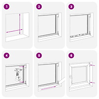 vidaXL Källarfönster "RISOR" 50x75 cm Tilt- och vridfönster DIN höger antracit