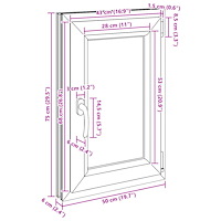 vidaXL Källarfönster "RISOR" 50x75 cm Tilt- och vridfönster DIN höger antracit