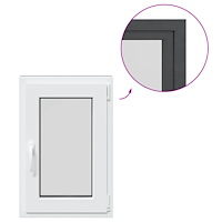 vidaXL Källarfönster "RISOR" 50x75 cm Tilt- och vridfönster DIN höger antracit