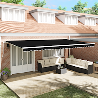 vidaXL Markisväv Svart 600 × 350 cm Kanvas