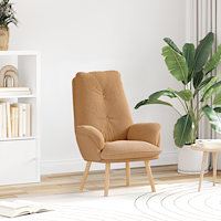 vidaXL Avkopplande Stol Beige Lockigt Ull-liknande Tyg