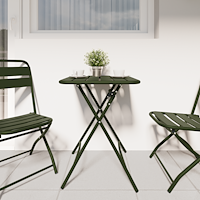 vidaXL Fällbord för trädgården Mörkgrön 55x55x73 cm Stål