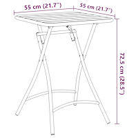 vidaXL Fällbord för trädgården Mörkgrön 55x55x73 cm Stål