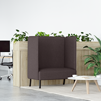 vidaXL hög ryggsoffa mörkbrun 109x56x121 cm tyg