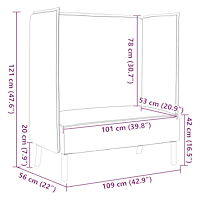 vidaXL Hög Rygg Soffa Blå 109x56x121 cm Tyg