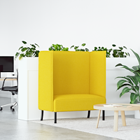 vidaXL Högt Ryggsoffa Ljusgul 109x56x121 cm Tyg
