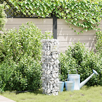 vidaXL Gabionpelare med Vattenkran 100x25x25 cm 304 Rostfritt Stål