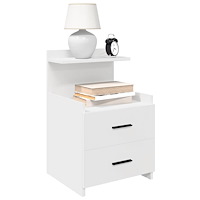 vidaXL Sängbord 2 st med 2 lådor vita 40x36,5x62 cm