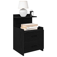 vidaXL Sängbord 2 st med 2 lådor svart 40x36,5x62 cm