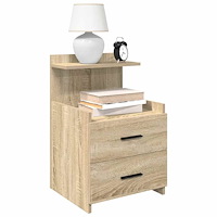 vidaXL Sängbord med 2 lådor Sonoma ek 40x36,5x62 cm