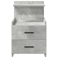 vidaXL Sängbord 2 st med 2 lådor betonggrå 40x36,5x62 cm