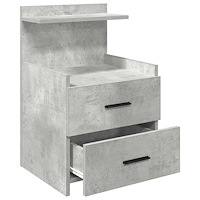 vidaXL Sängbord 2 st med 2 lådor betonggrå 40x36,5x62 cm