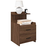 vidaXL Sängbord 2 st med 2 lådor brun ek 40x36,5x62 cm