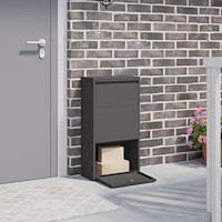 vidaXL Paketbox Svart 44x22x82 cm Stål