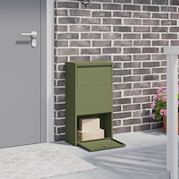 vidaXL Paketnedkastning Olivgrön 44x22x82 cm Stål