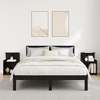 vidaXL Nattduksbord 2 pcs Svart ek 40 x 35 x 60 cm Konstruerat trä