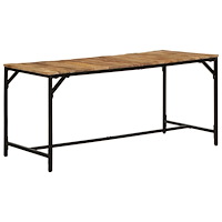 vidaXL Matbord 160x80x75 cm massivt trä grov mango
