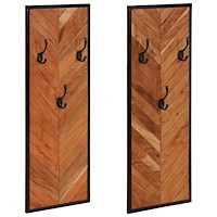 vidaXL Klädhängare 2 st 35x1x90 cm massivt trä akacia