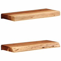 vidaXL Vägghyllor 2 st 40x20x3,5 cm massivt trä akacia