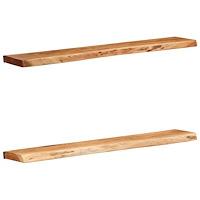 vidaXL Vägghyllor 2 st 100x20x3,5 cm massivt trä akacia