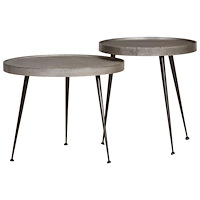 vidaXL Soffbord 2 delar silverfärgat trä