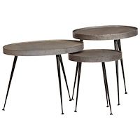 vidaXL Soffbord 3 delar silver, konstruerat trä