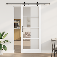 vidaXL Skjutdörr med Tillbehör Set Vit 93x232 cm Massivt Furu
