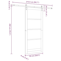 vidaXL Skjutdörr med Hårdvarusats "ORKDAL" Vit 93x211 cm