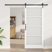 vidaXL Skjutdörr med Hårdvarusats "ORKDAL" Vit 93x211 cm