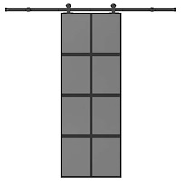 vidaXL Skjutdörr med beslagset härdat glas och aluminium 76x205 cm