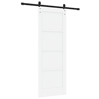 vidaXL Skjutdörr med hårdvarusats Vit 73,5 x 198,5 cm Massiv furu