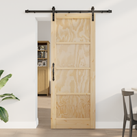 vidaXL Skjutdörr med Utrustningsset 78x202 cm Solid Trä Kungsgran
