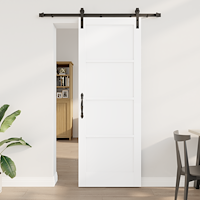 vidaXL Skjutdörr med beslagset Vit 78x211 cm Solid Furu