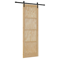 vidaXL Skjutdörr med Hårdvarusats 78x232 cm Massivt Tallträ