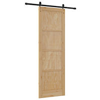 vidaXL Skjutdörr med Hårdvarusats 78x232 cm Massivt Tallträ