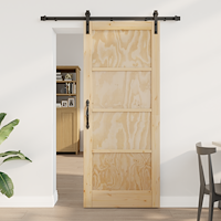 vidaXL Skjutdörr med Utrustningsset 83x202 cm Massivt Trä Av Furu