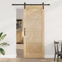 vidaXL Skjutdörr med hårvarusats 83x211 cm massivt tallträ