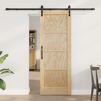 vidaXL Skjutdörr med hårdvaruset 73,5x198,5 cm Massivt trä Furu