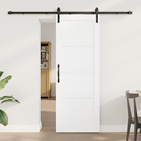 vidaXL Skjutdörr med Tillbehörsset Vit 73.5x198.5 cm Solid Trä Furu