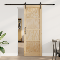 vidaXL Skjutdörr med Utrustnings Set 73.5x211 cm Massivt Trä Furu