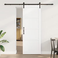 vidaXL Skjutdörr med Hårdvara Vit 78x211 cm Solid Trä Furu