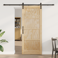 vidaXL Skjutdörr med Hårdvarusats 83x202 cm Massivt Trä Furu