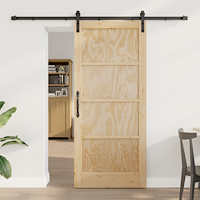 vidaXL Skjutdörr med uppsättningsdelar 86 x 198.5 cm, massivt trä i furu