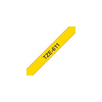 Brother Tape BROTHER TZE611 6mm svart på gul